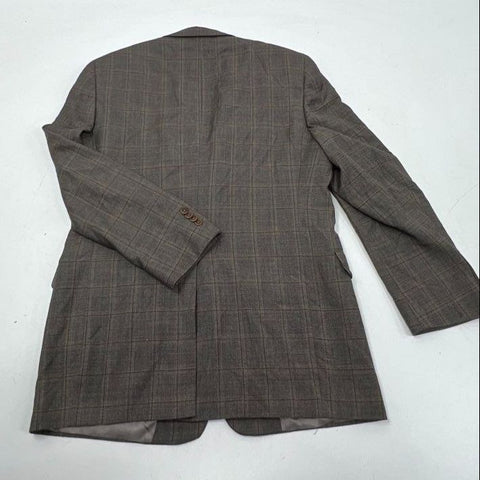 Daniel Cremieux Dillards Men's Brown Plaid Sport Coat Blazer Two Button