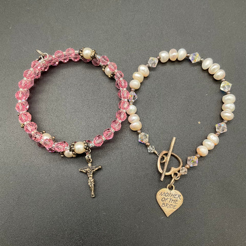 Sterling Silver 925 Pearl & Faux Pearl Jewelry Lot 11pc Necklaces Bracelets