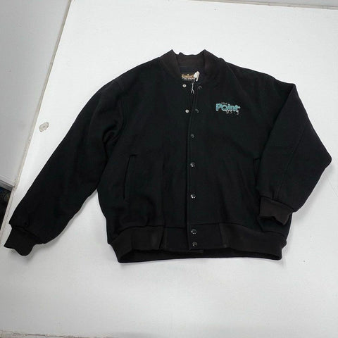 Vintage Auburn Sportswear The Point 93.3 Radio Wool Bomber Jacket USA Made XL