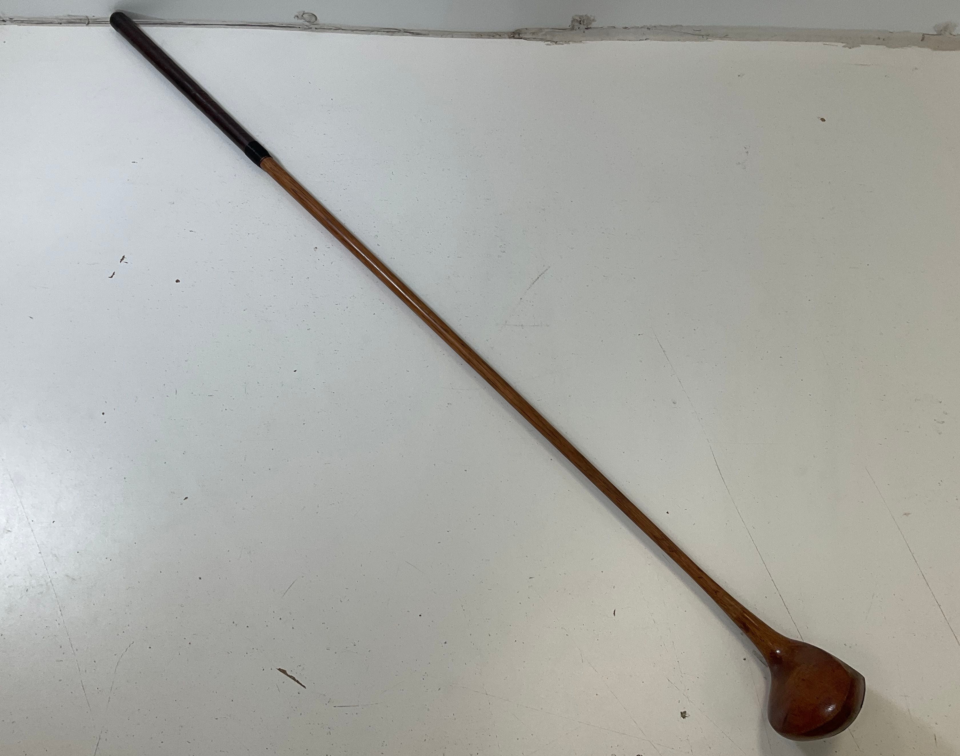Vintage St. Andrews Special Wooden Golf Driver Leather Wrapped Handle 43" Length