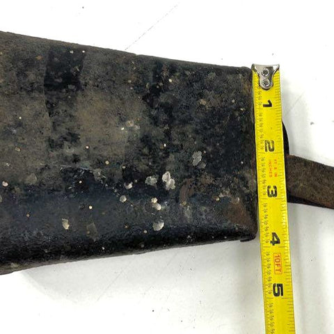 Vintage Antique Rustic Metal Farm Cowbell with Leather Strap Large Black