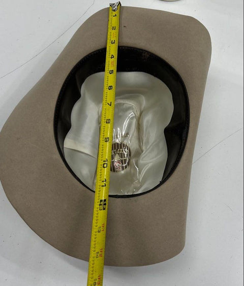 Vintage Stetson Tan Felt Cowboy Western Hat John B. Stetson Co Feather Band