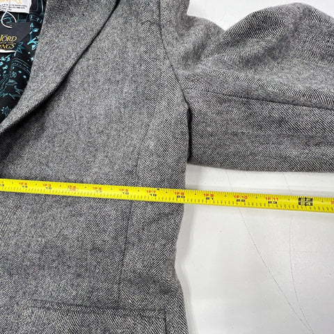 Lord of the Rings Women's Gray Herringbone Blazer Jacket Doors of Durin 14 NWT