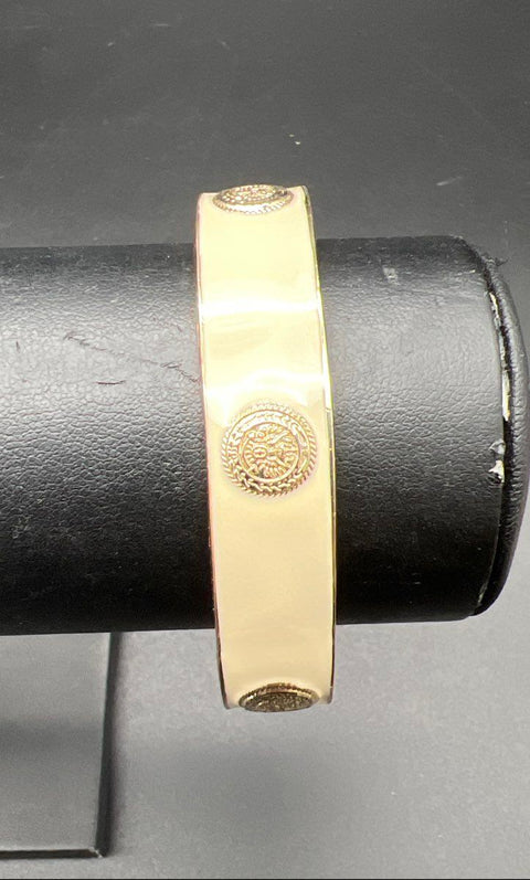 Lot of 6 Hinged Enamel Bangle Bracelets Stacking Modern Boho Rhinestone Studded