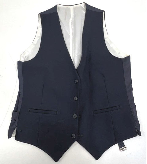 Vintage Adolfo 3 Piece Suit Men's Navy Blue Blazer Vest Pants