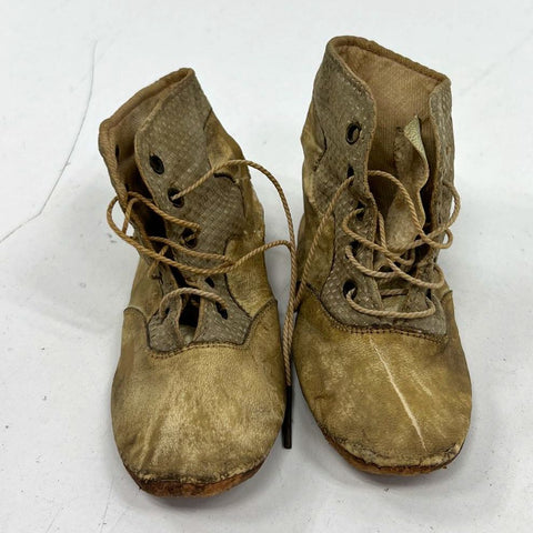 Vintage Antique Leather Baby Boots & Knit Bootie Lot w/ Box Display Prop