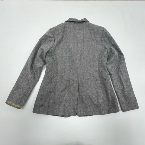 Lord of the Rings Women's Gray Herringbone Blazer Jacket Doors of Durin 14 NWT