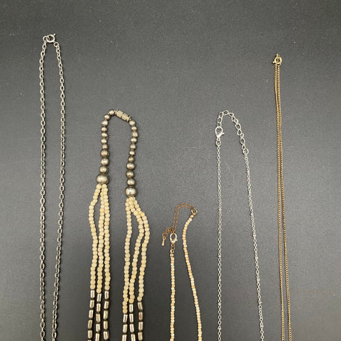 Boho Nature Forest Jewelry Lot of 5 Snail Mushroom Dragon Beaded Necklaces