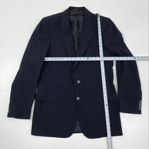 Vintage 90s Christian Dior Men's Navy Pinstripe Suit 35x32