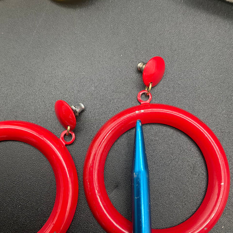 Vintage 1980s Costume Jewelry Lot of 21 Pairs Earrings Metal Enamel Bold Geo