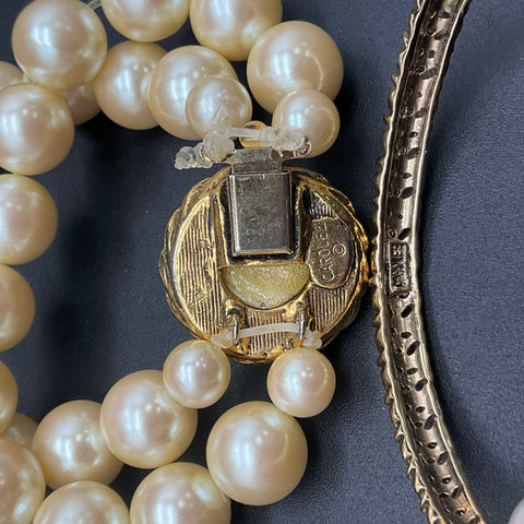 Carolee Vintage Costume Jewelry Lot Lizard Brooch Pave Earrings Pearl Bracelet