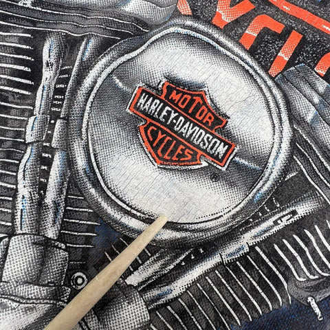 Vintage 90s Harley-Davidson Engine Tie Dye T-Shirt Single Stitch USA Sz M