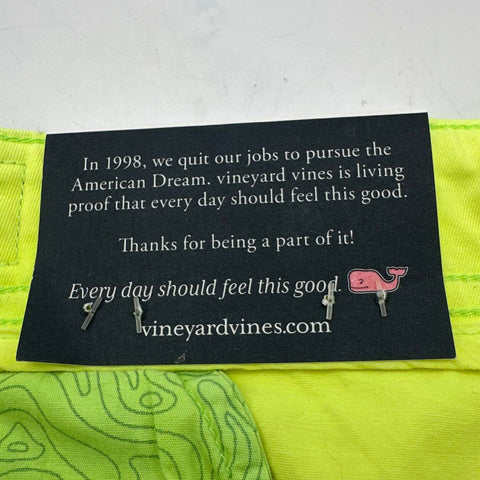 Vineyard Vines Men's 7" Island Shorts Highlighter Yellow Solid NWT Size 35