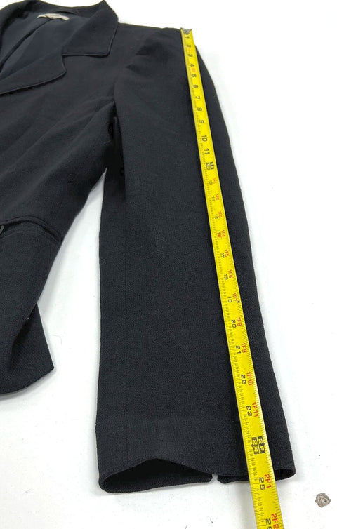 Santorelli Black 100% Wool Made in Italy Single Breasted Blazer Women's 10