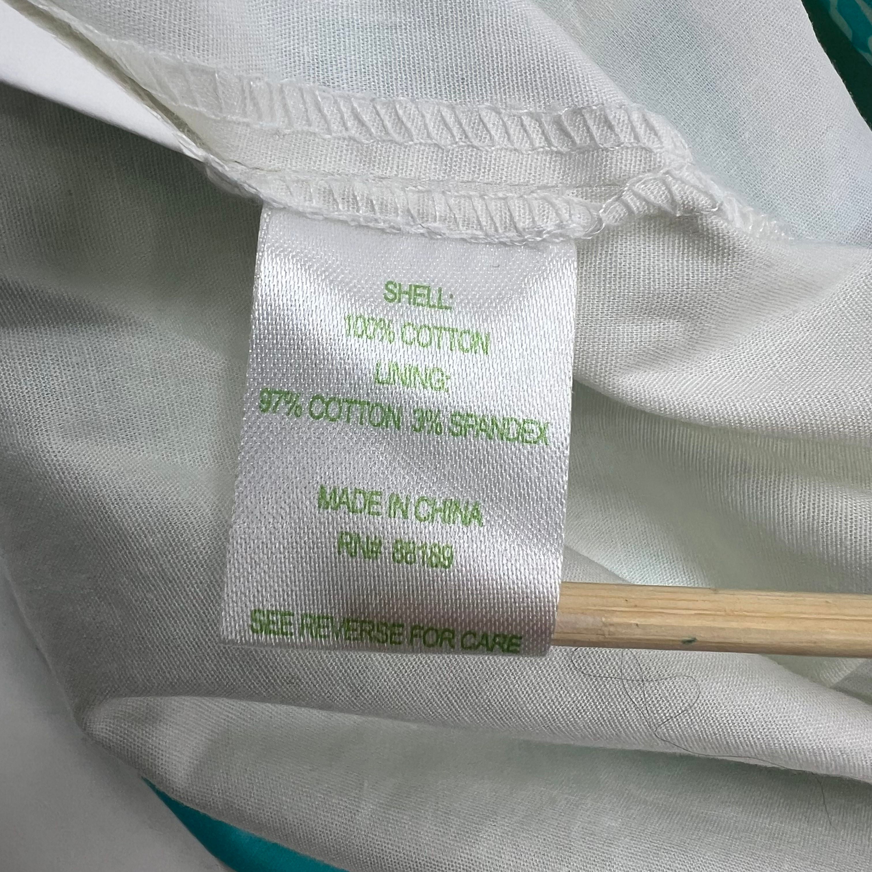 Lilly Pulitzer Marigold Ruffle Dragonfly Print Skort Cotton Teal White Size 2