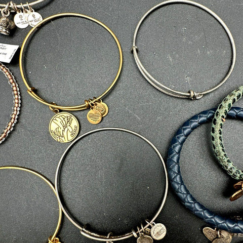 Alex and Ani & Luca + Danni Jewelry Lot 18pc Silver Gold Tone Charms Bangle