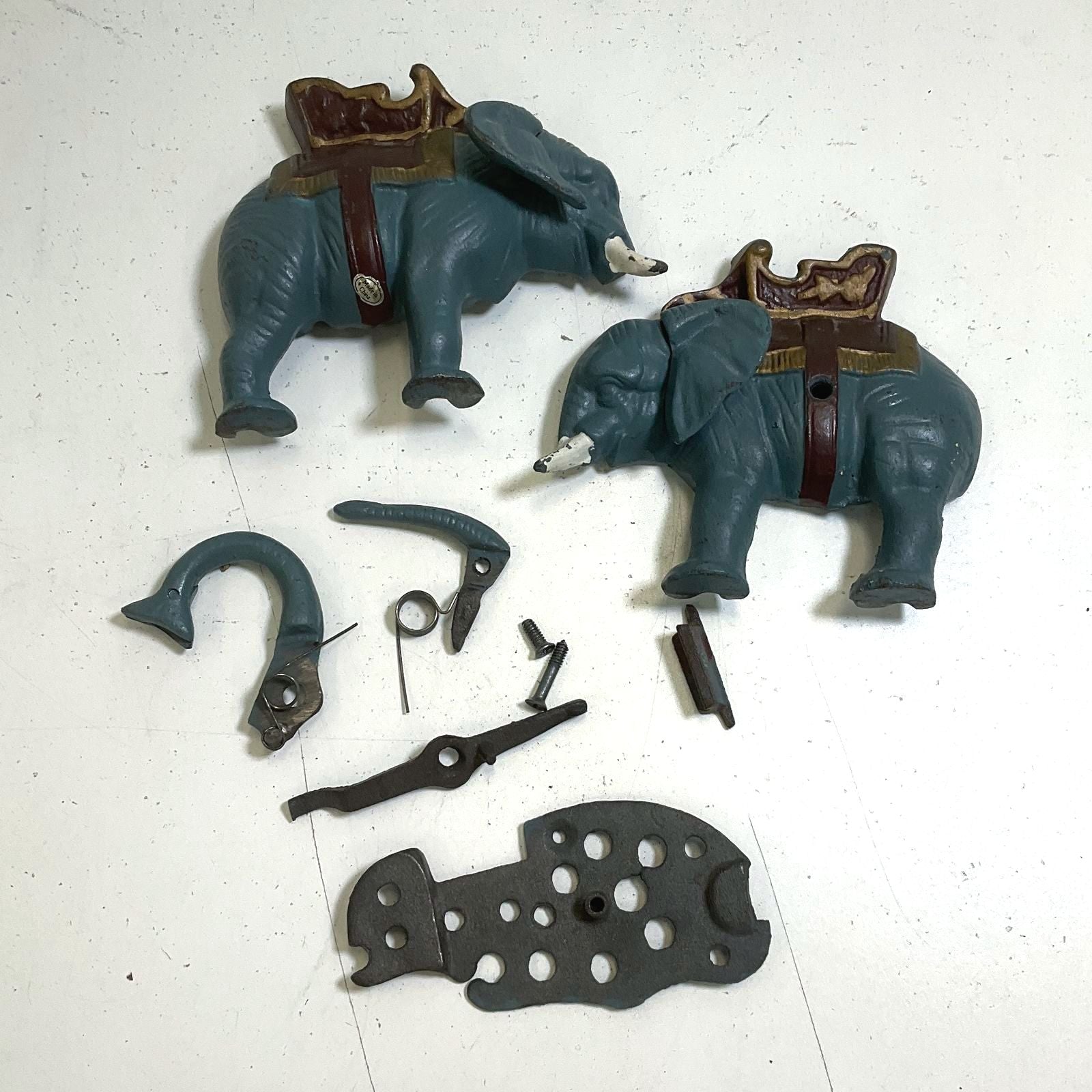Reproduction Cast Iron Mechanical Elephant Bank Project Parts Lot