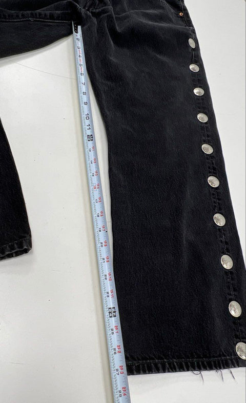 Levi's Men's 501 Black Concho Studded Side Straight Leg Jeans Sz 44x30