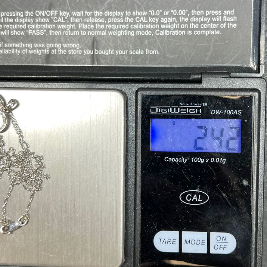 14K White Gold Heart Diamond Pendant Necklace 2.42g
