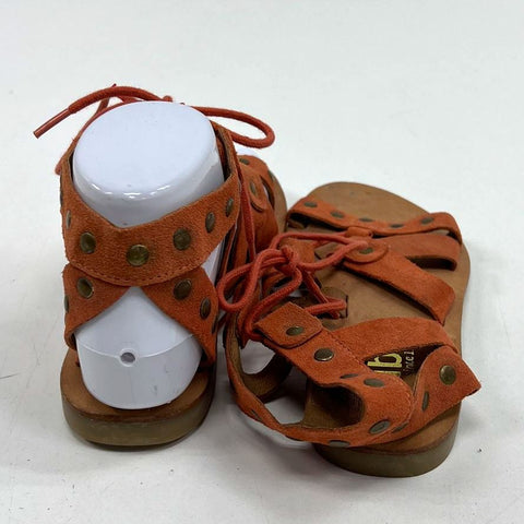 New Diba Terracotta Suede Studded Lace Up Gladiator Sandals Womens Size 6