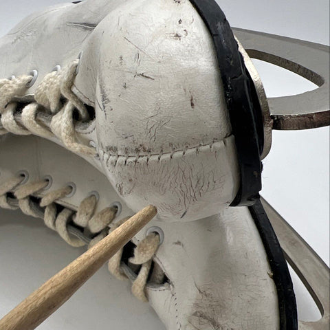 Vintage Pastime Women's White Leather Figure Ice Skates Canada Size 9