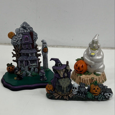 Vintage Ceramic Halloween Lot Haunted House Witch Ghost Maple Ridge Figurines