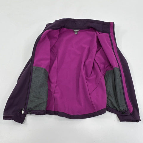 Eddie Bauer Women's Purple Softshell Jacket Full Zip Fleece Lined XL