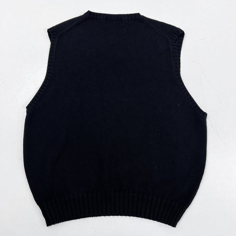 Vintage 90s Polo Ralph Lauren Men's Black V-Neck Sweater Vest Red Pony Logo Sz L