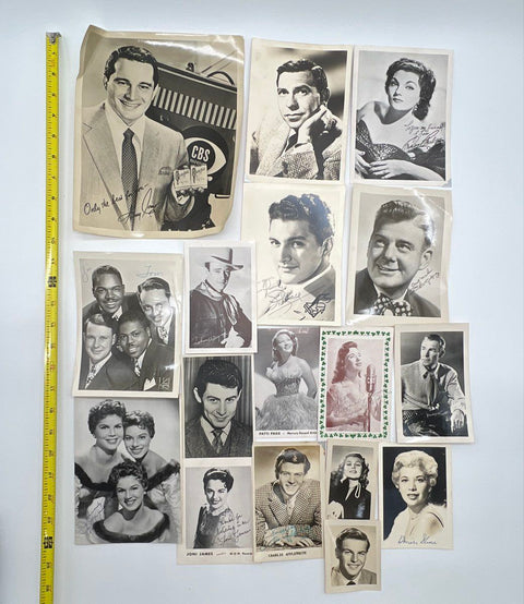 Vintage Celebrity Promo Photos Lot 18 Pieces Liberace John Wayne Dinah Shore