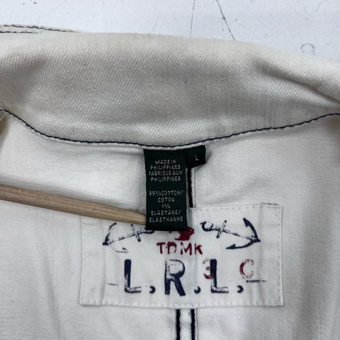 Lauren Ralph Lauren Women's White Utility Cargo Vest Contrast Stitch Sz L NWT