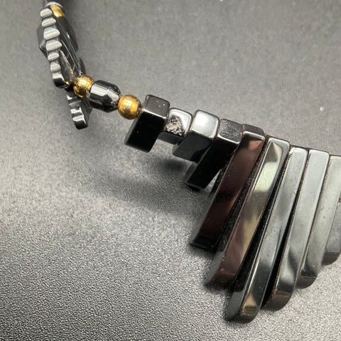 Vintage Hematite Beaded Necklace Lot of 8 Mixed Styles Choker Heart Pendant