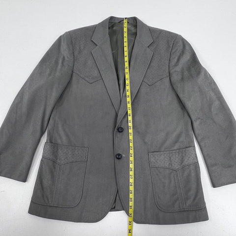 Circle S Men's Gray Western Ranch Blazer Jacket Perforated Yoke USA Sz 46R