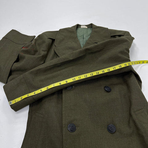 Vintage US Military Wool Overcoat Double Breasted Trench Jacket Sz 38L