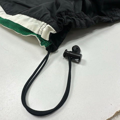 Vintage 90s Adidas 1/4 Zip Windbreaker Jacket Black Green Mesh Lined Sz XL