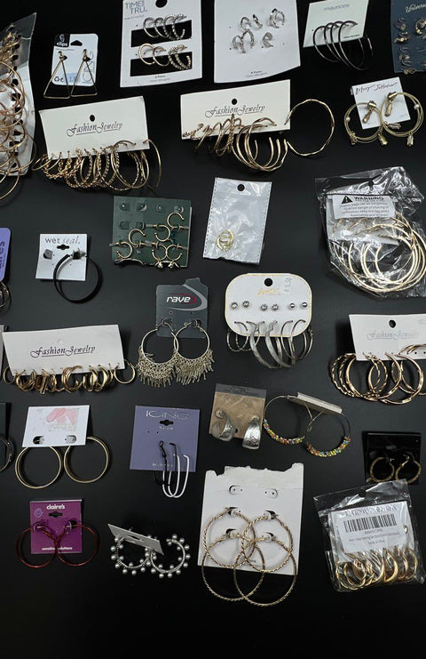 Mixed Costume Jewelry Lot 1.5 Lbs Hoop Earrings Claire's Betsey Johnson Icing
