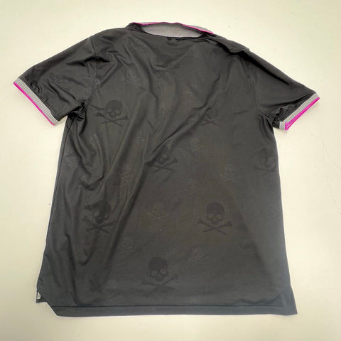 G/FORE Skull & Crossbones Tonal Print Performance Golf Polo Shirt Sz XL