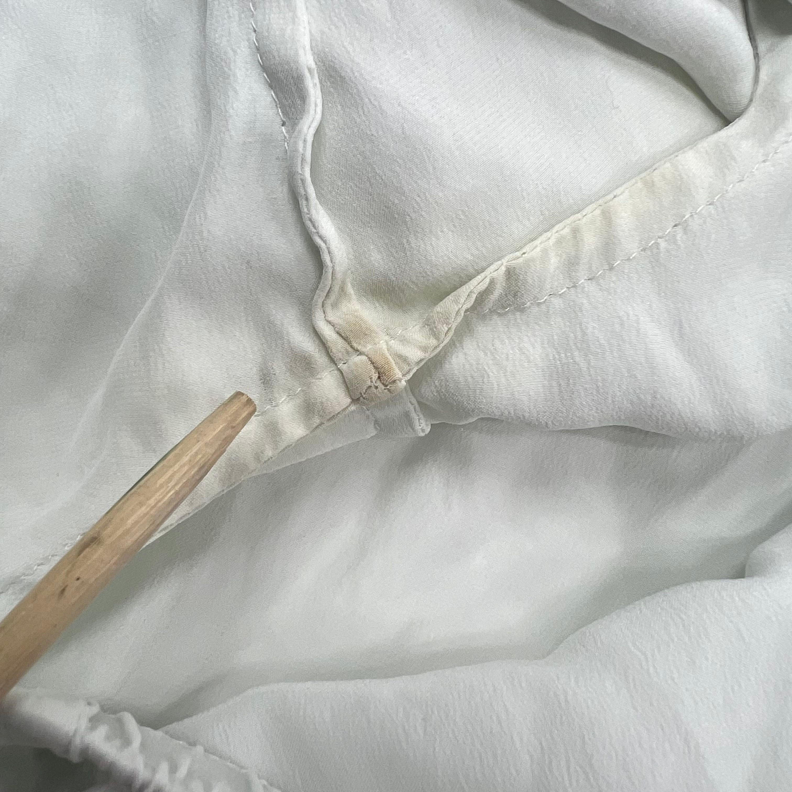 Derek Rose White Flowy Cropped Pant Women's Size Small Drawstring Silk