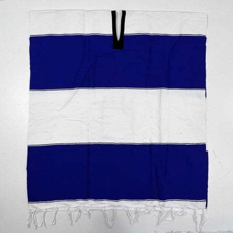 Vintage 90s Kansas City Royals MLB Fringed Stadium Poncho Blue White One Size