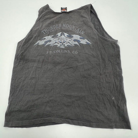 Vintage Y2K Harley-Davidson Thunder Mountain Flame Tank Top Made in USA Sz XL