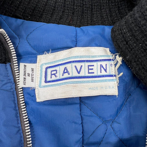 Vintage 70s Raven Ski Snowsuit Blue Mary Jane Winter Park Patch Made USA No Sz
