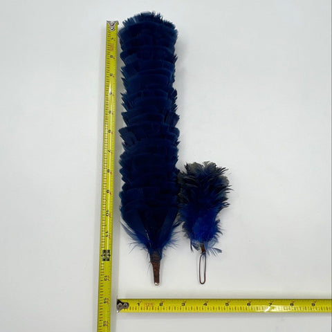 Vintage Blue Feather Hackle Plume Lot 2 Pieces Military Uniform Accessory