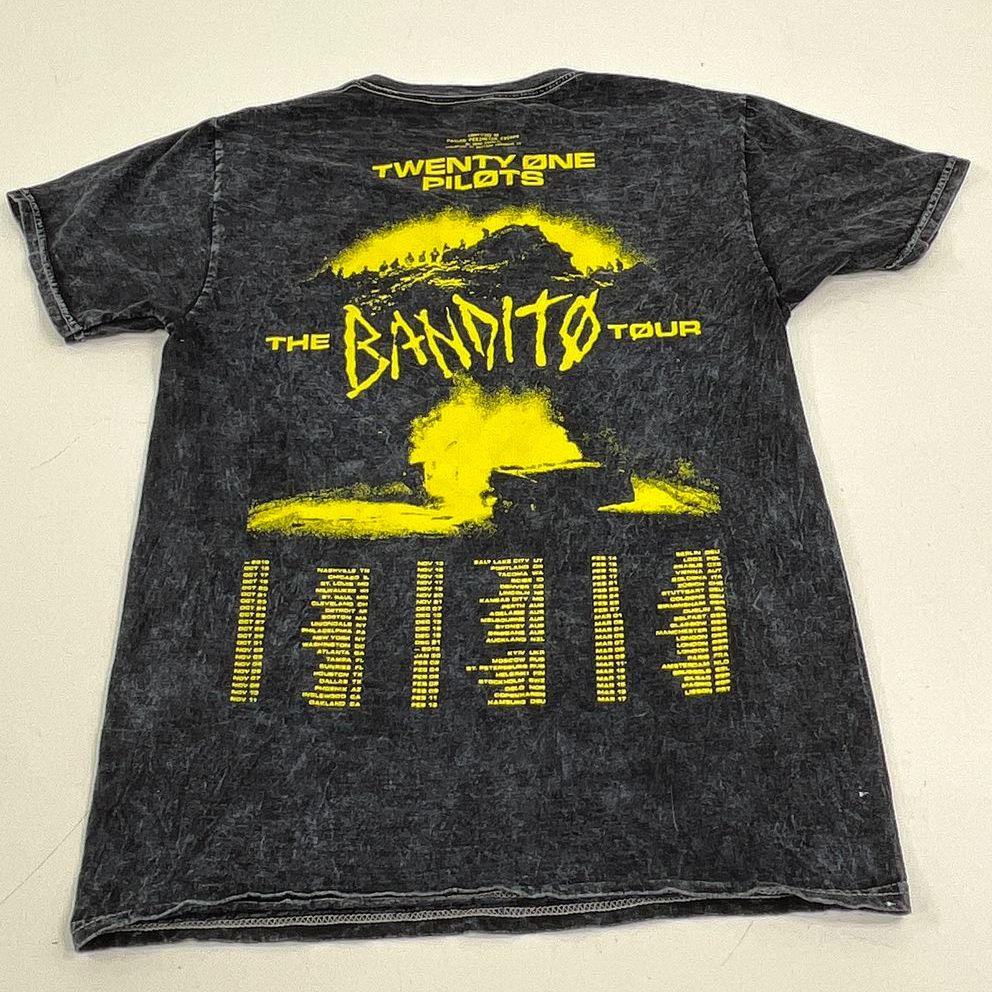 2018 Twenty One Pilots The Bandito Tour T-Shirt Acid Wash Dates Sz S