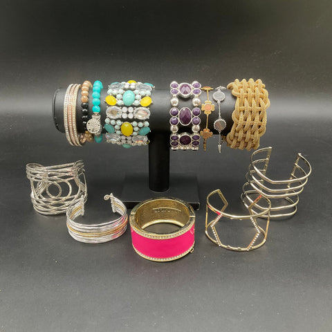 Ann Taylor Loft Stella & Dot Costume Jewelry Lot 13 Bracelets Cuffs Bangles