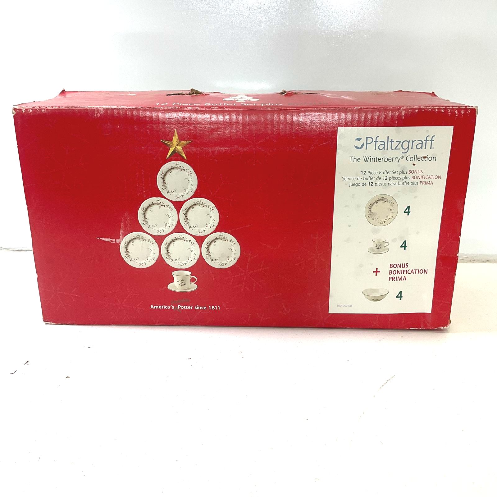 Pfaltzgraff Winterberry 12 Piece Buffet Complete Set In Box Plates Bowls & C/S