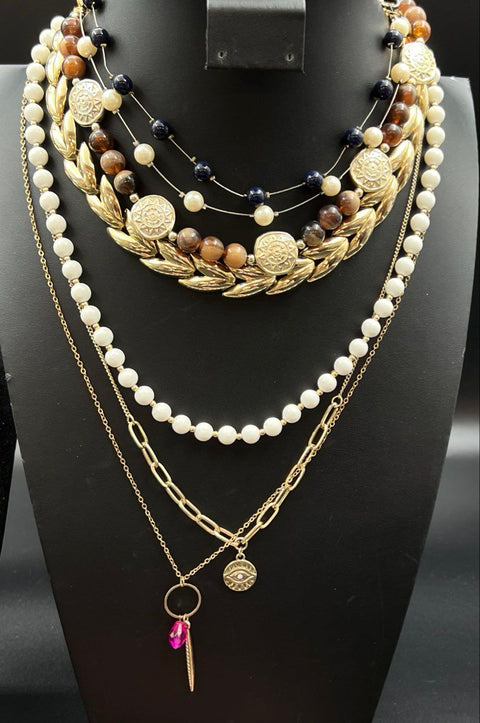 Fashion Jewelry Lot of 13 Necklaces Gold Tone Silver Tone Beaded Charms
