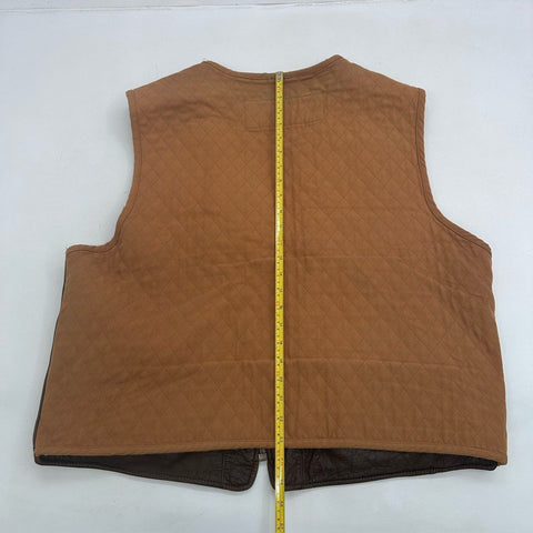 Smith & Wesson Men's Brown Leather Quilted Canvas Shooting Hunting Vest Sz XL