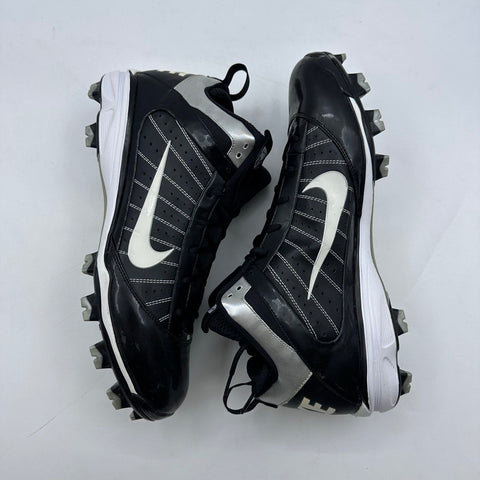 Nike Power Channel Baseball Cleats Black White Metallic Silver Size 15