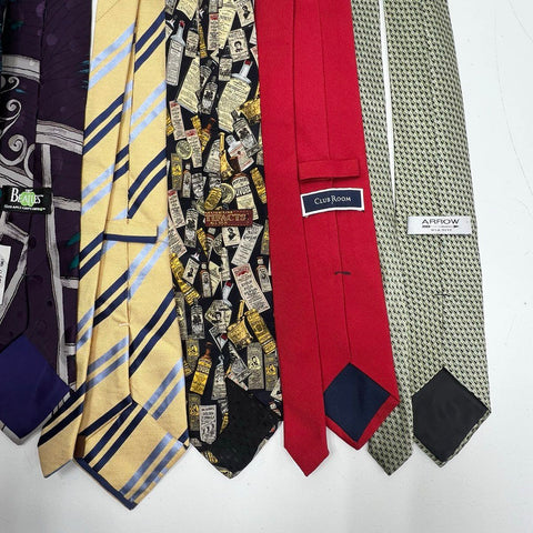 Lot of 10 Men's Neck Ties Mixed Brands The Beatles Arrow Novelty Paisley Silk