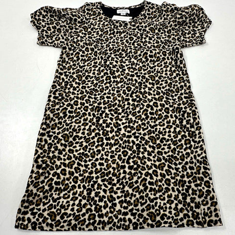 Velvet by Graham & Spencer Women's Leopard Print Puff Sleeve Mini Dress NWT Sz M