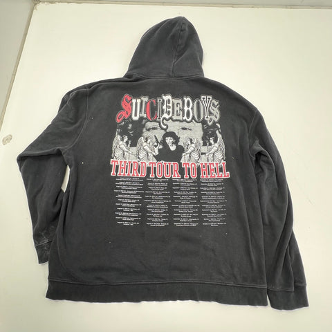 Suicide Boys Grey Day Tour 2022 Third Tour To Hell Faded Black Hoodie Men's XL